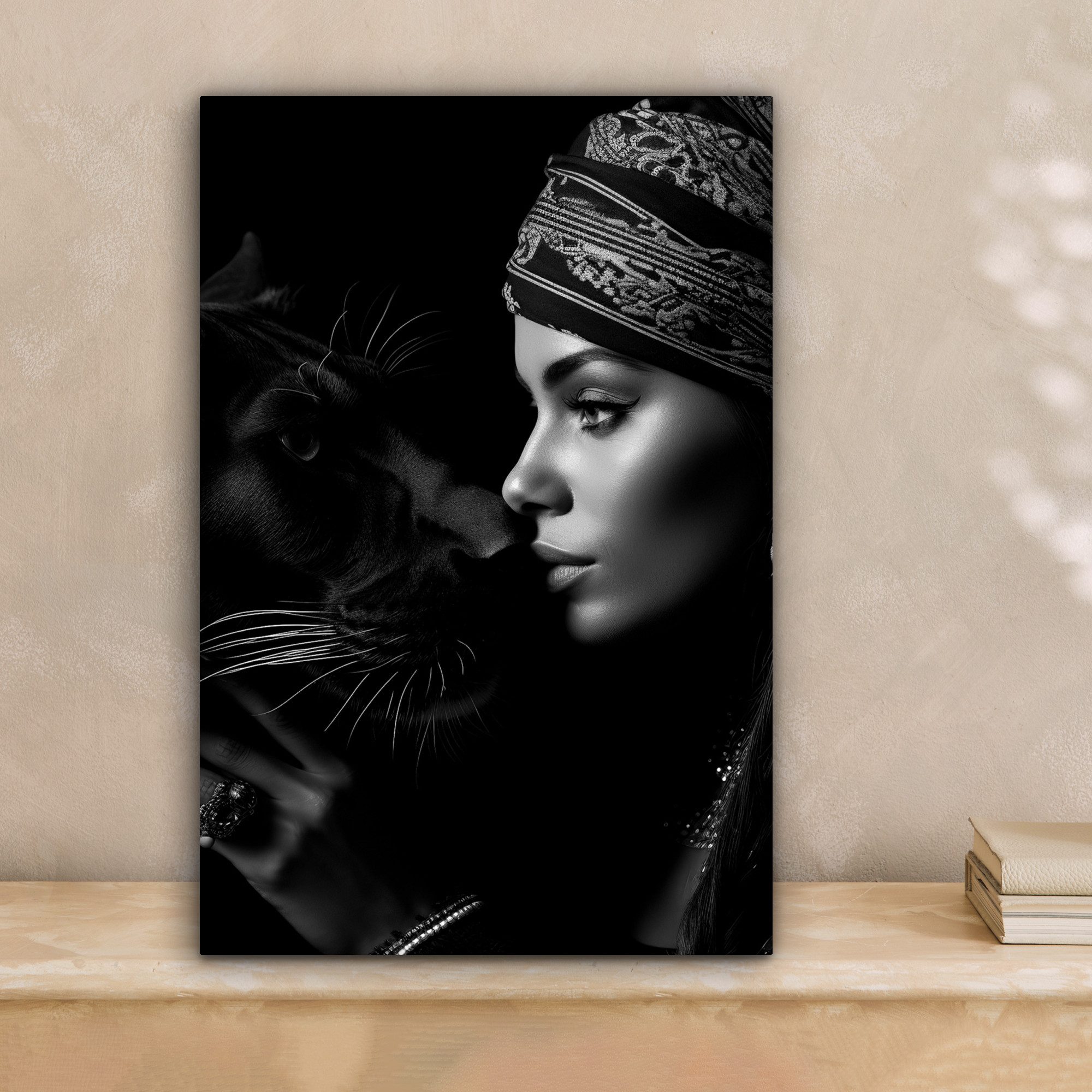 OneMillionCanvasses® Leinwandbild Frau - Panther - günstig online kaufen
