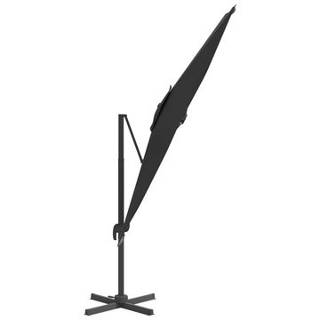 vidaXL Balkonsichtschutz Ampelschirm mit Aluminium-Mast Schwarz 400x300 cm