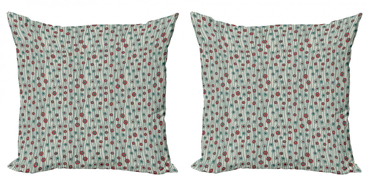Doppelseitiger Stück), (2 Digitaldruck, Abakuhaus mit Dünne Kissenbezüge Modern Linien Punkten Accent Geometrisch