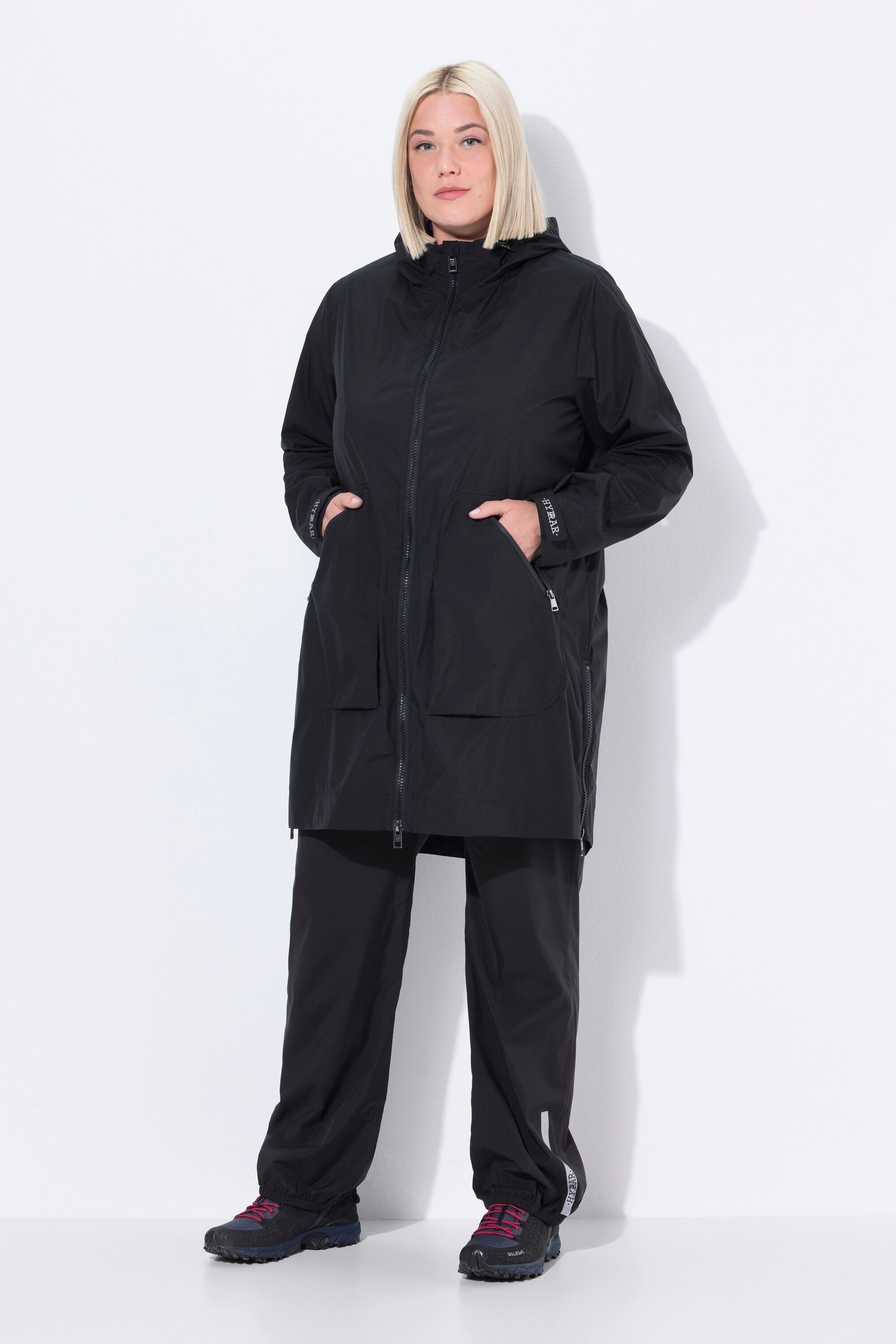 Wintermantel Regenmantel wasserdicht A-Linie Seiten-Zipper