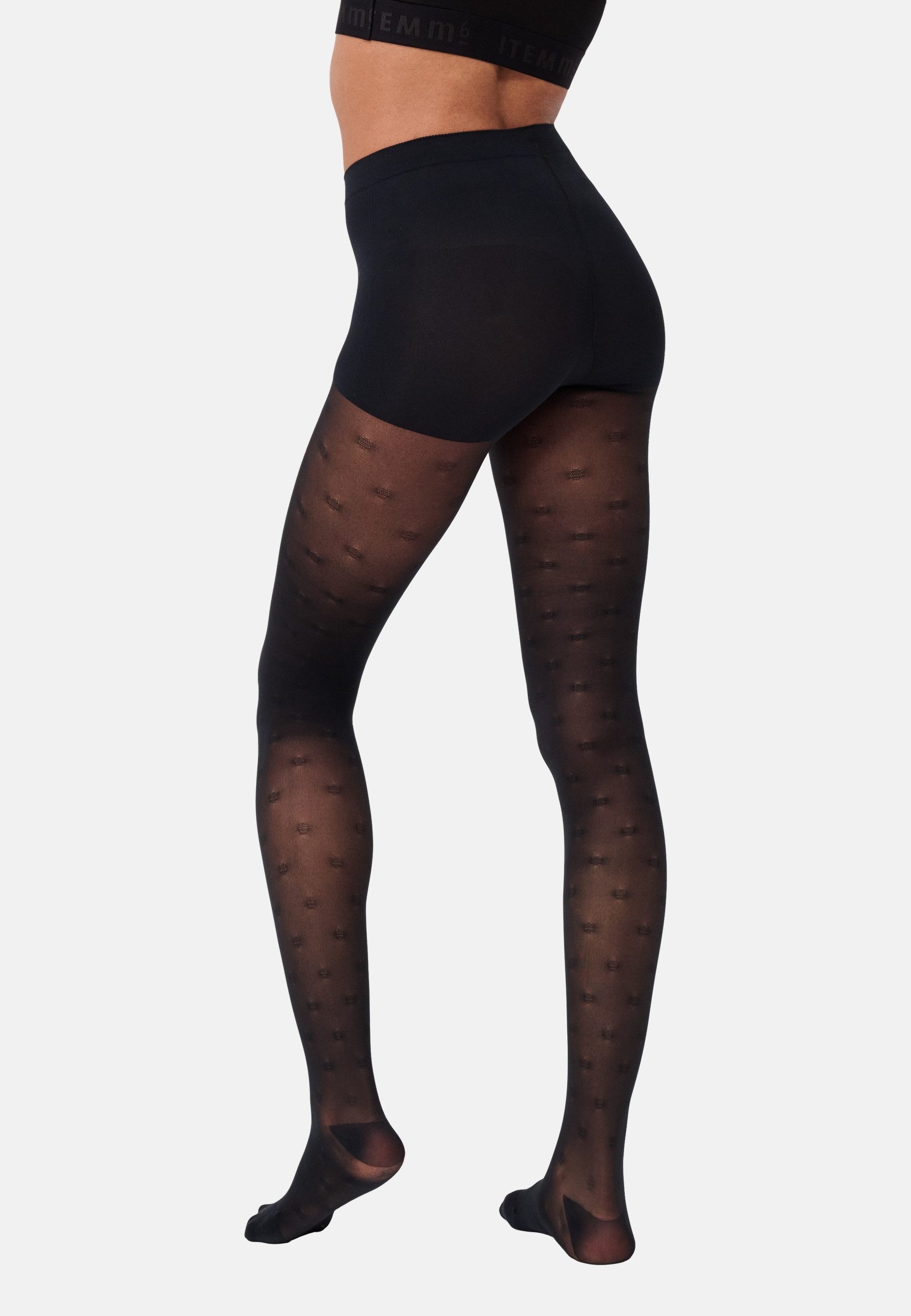 ITEM m6 Feinstrumpfhose Punktmuster, graduelle Kompression, Shaping, leichte Beine