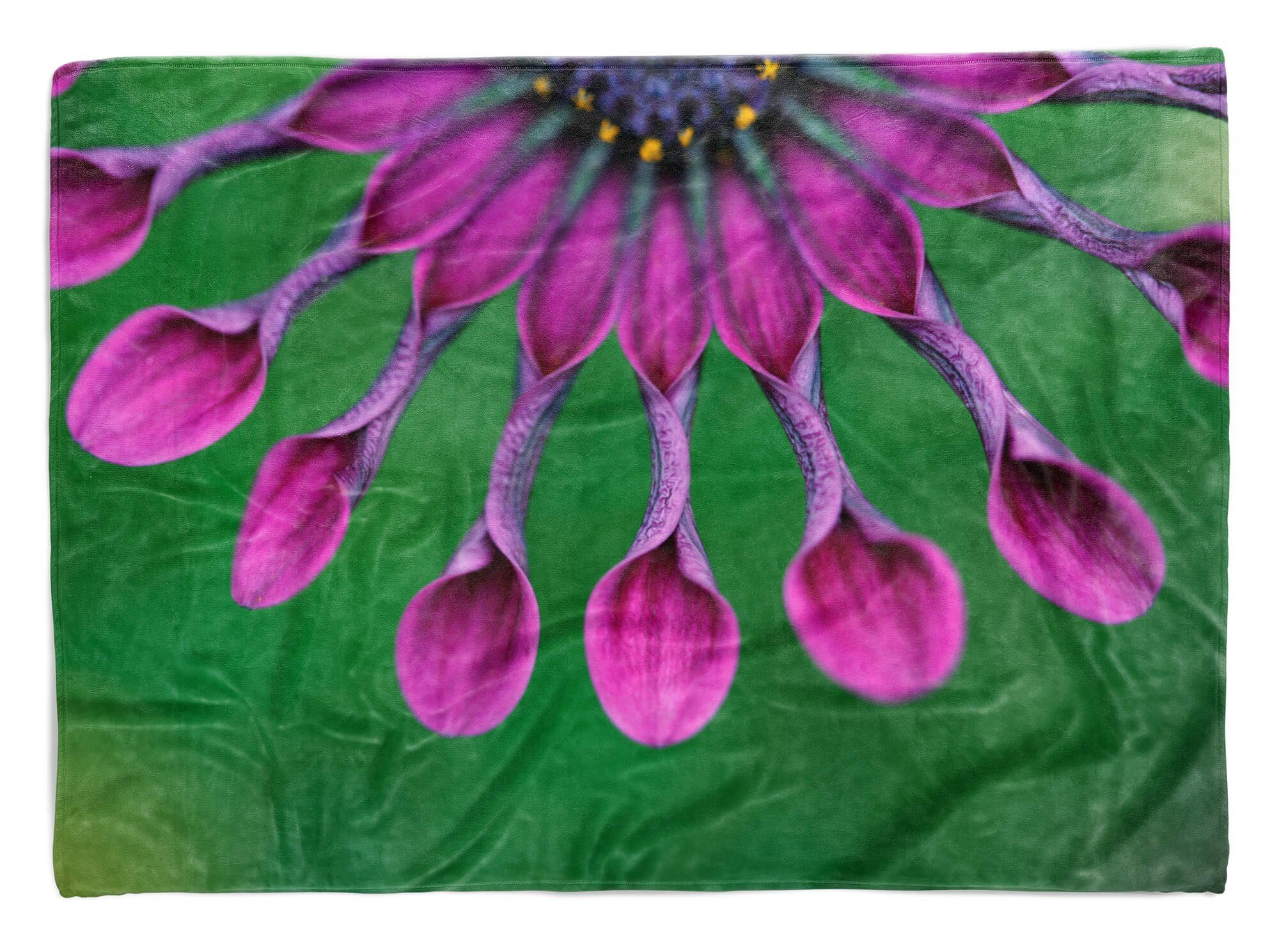 Art (1-St), Kuscheldecke Fotomotiv Strandhandtuch Bl, Saunatuch Blume Handtuch Baumwolle-Polyester-Mix Exotische Sinus Handtuch Handtücher mit