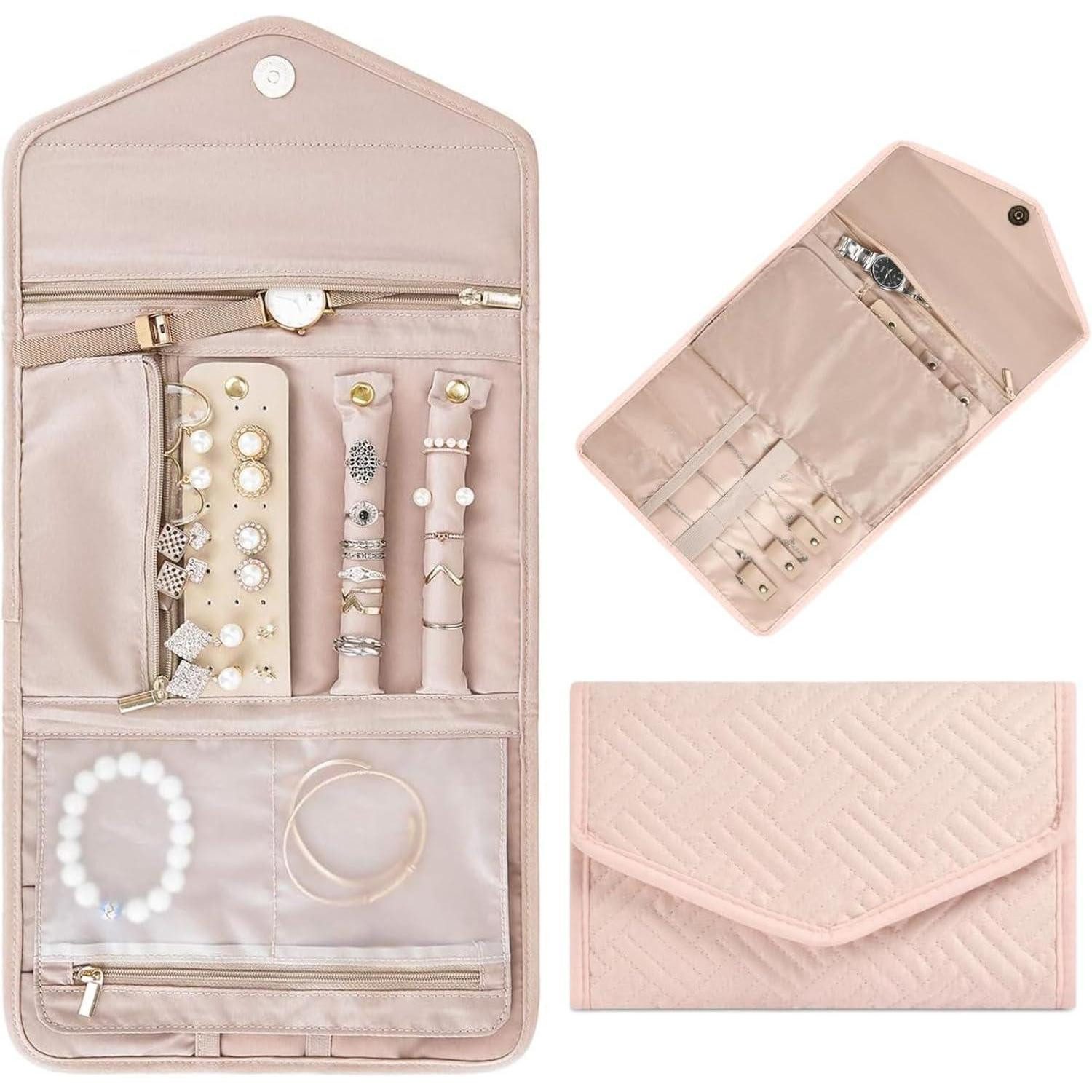 LuxusKollektion Schmuckrolle Schmuckroll Organizer Tasche Reise Schmuck Organizer Tragbare