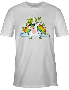 Shirtracer T-Shirt Dabbendes Einhorn Kleeblatt Regenbogen St. Patricks Day