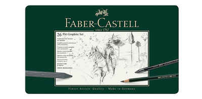 Faber-Castell Kalligraphie-Stift PITT Graphite Set groß, 26er Metalletui (112974), (26-tlg)