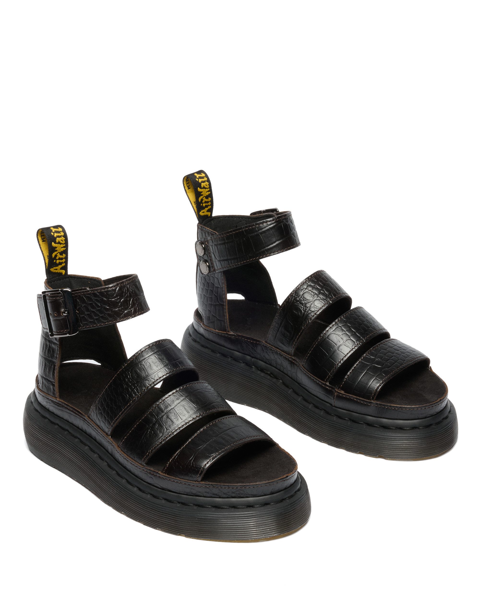 DR. MARTENS Clarissa Quad analine croc emboss Sandale