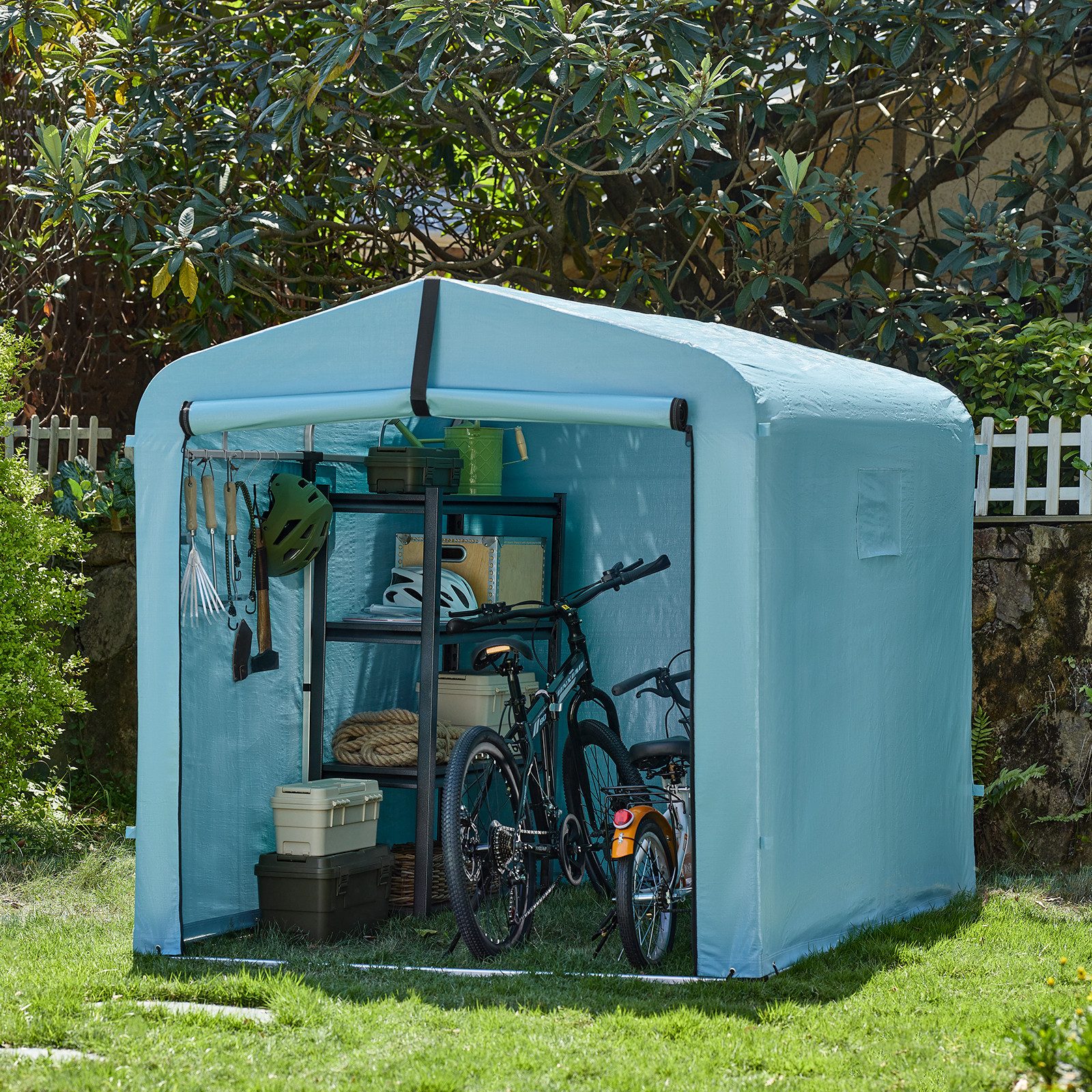 SoBuy Foliengerätehaus KLS11,Fahrradgarage wetterfest, Geräteschuppen, UV-S günstig online kaufen