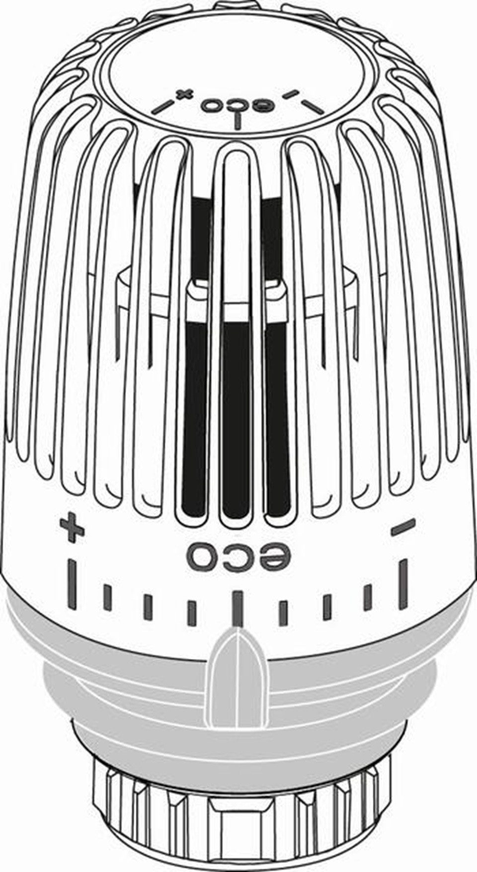 Heizkörperthermostat HEIMEIER Thermostat-Kopf K-eco weiß RAL 9016, Standard
