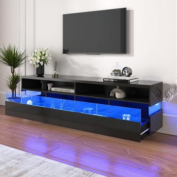 DOPWii TV-Schrank Hochglanz-TV-Schranktisch, lowboard mit LED-Beleuchtung, 173,5*55*38cm