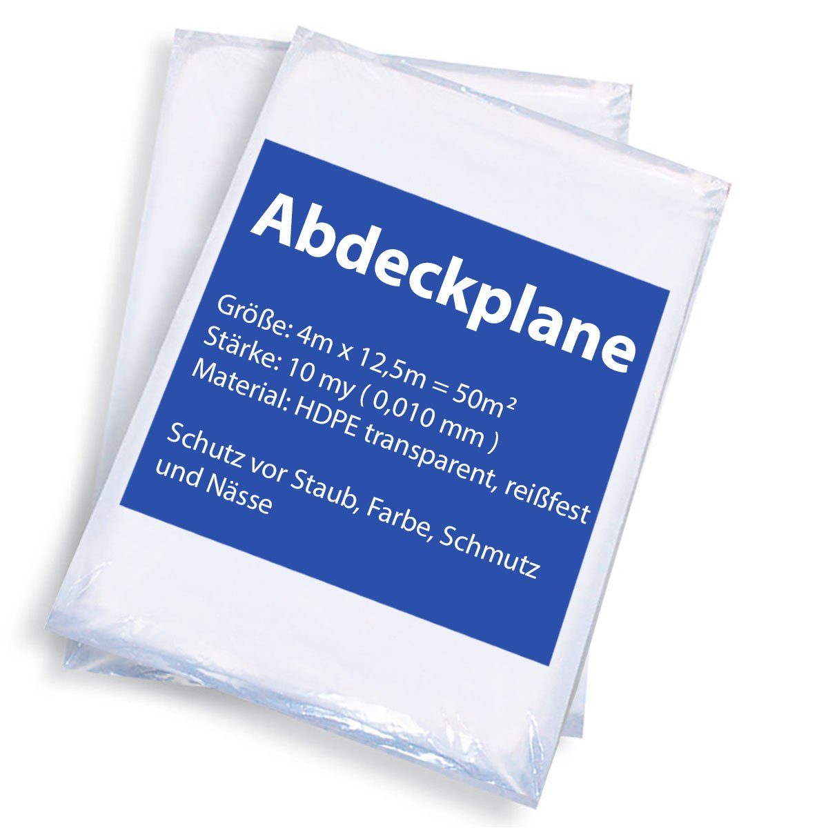 VaGo-Tools Schutzplane 50 Abdeckfolie Malerplane Schutzfolie 4x12,5m 10my