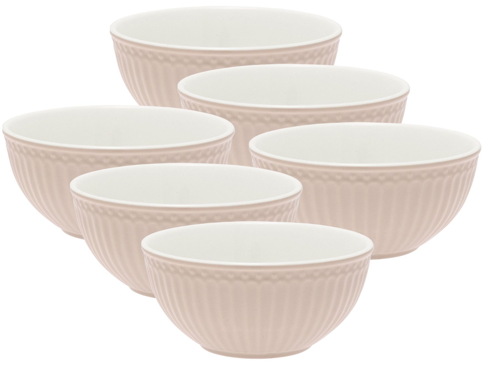 Greengate Geschirr-Set Alice Müslischale creamy fudge 0,45l Set6, Steinzeug