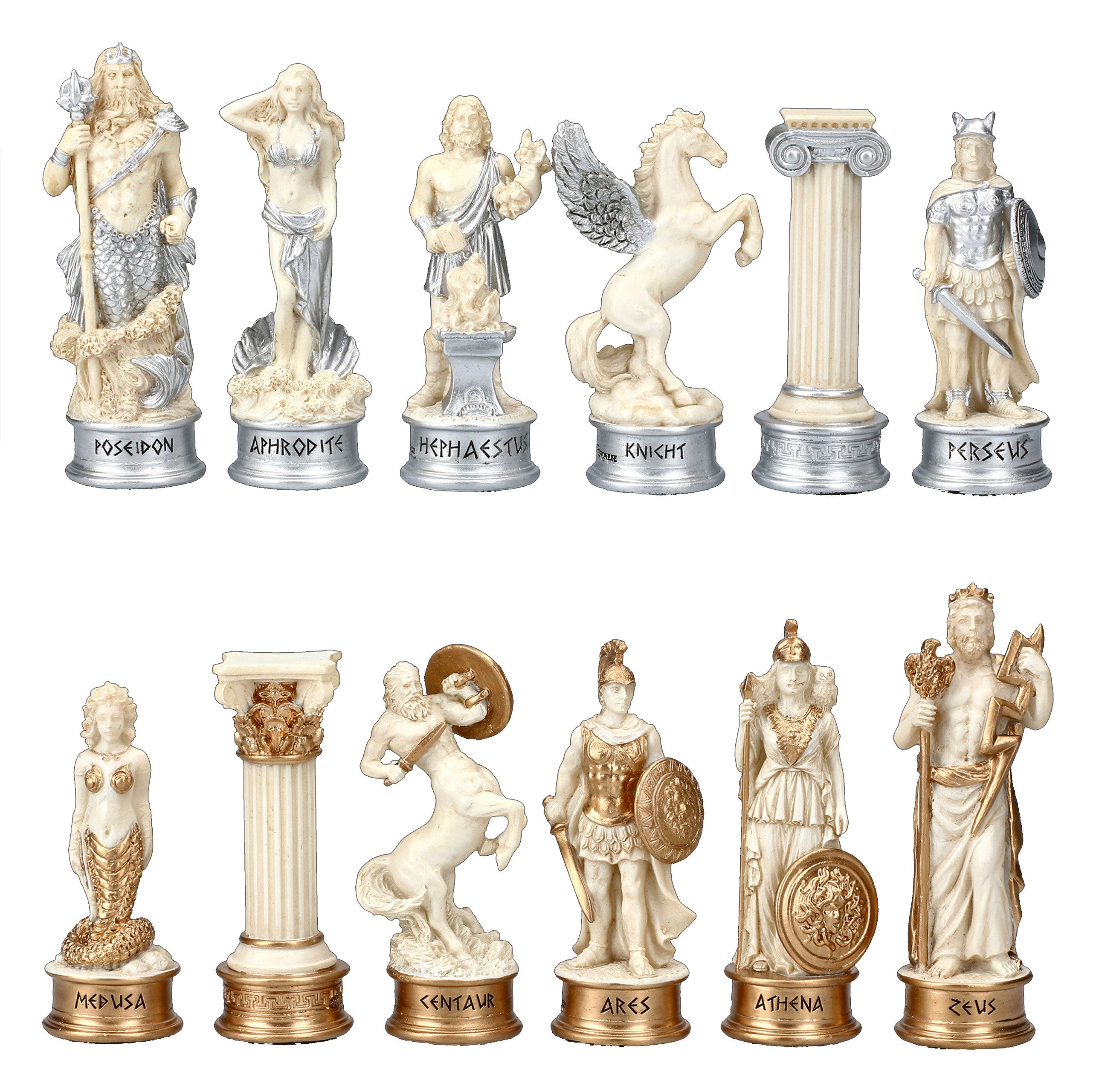 Figuren Shop GmbH Spiel Schachfiguren Set - Griechische Mythologie - Veronese - Fantasy