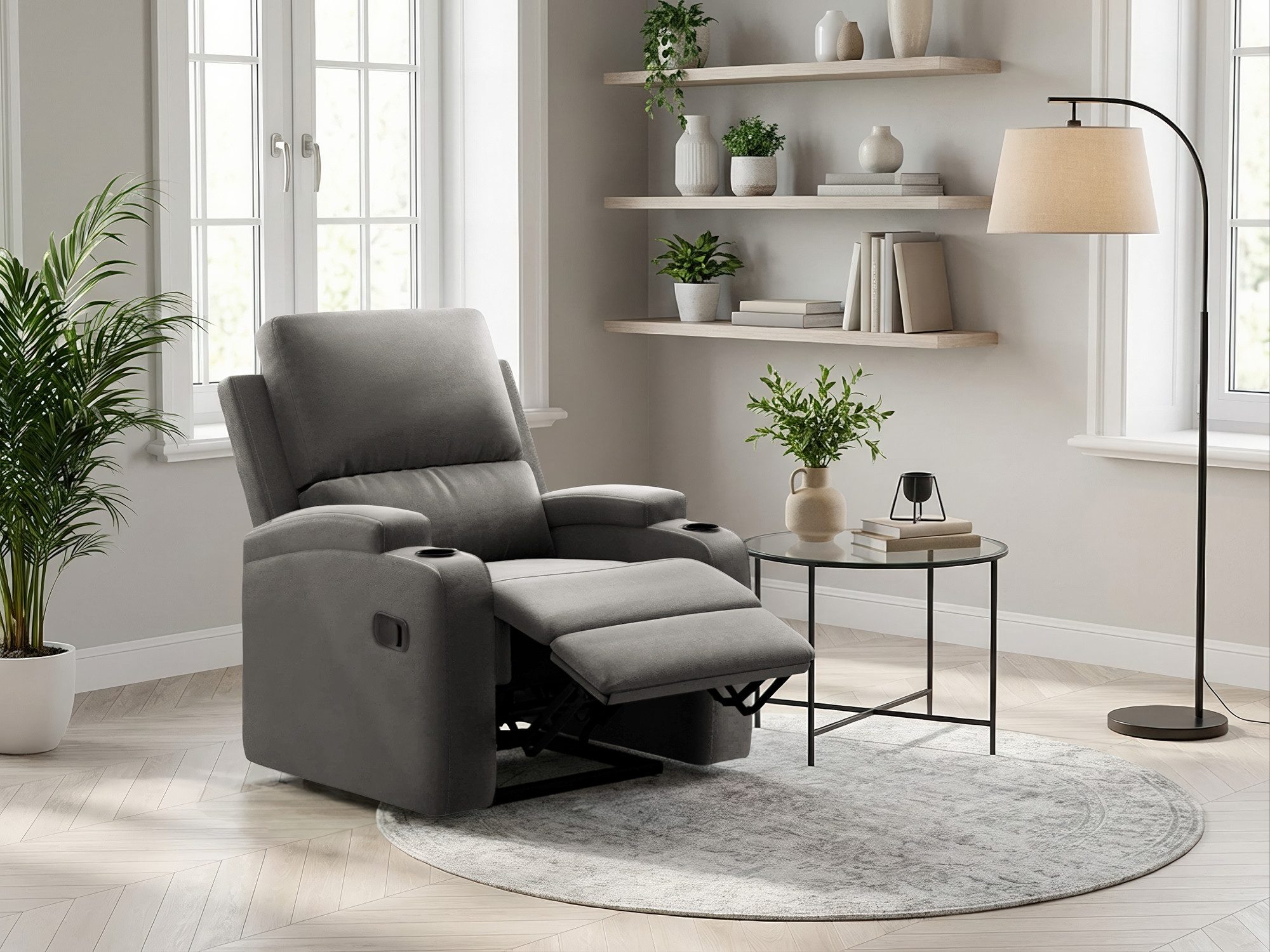 OTTO home Relaxsessel NAPORI Lederoptik, Kinosessel, Multimedia-Sessel, TV-Sessel mit manueller u elektrischer Relaxfunktion u. Getränkehalter
