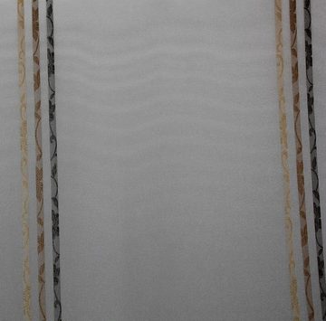 Gardine Chloé, Wirth, Ösen (1 St), halbtransparent, Fertigstore mit Ösen (4 cm) nach Maß