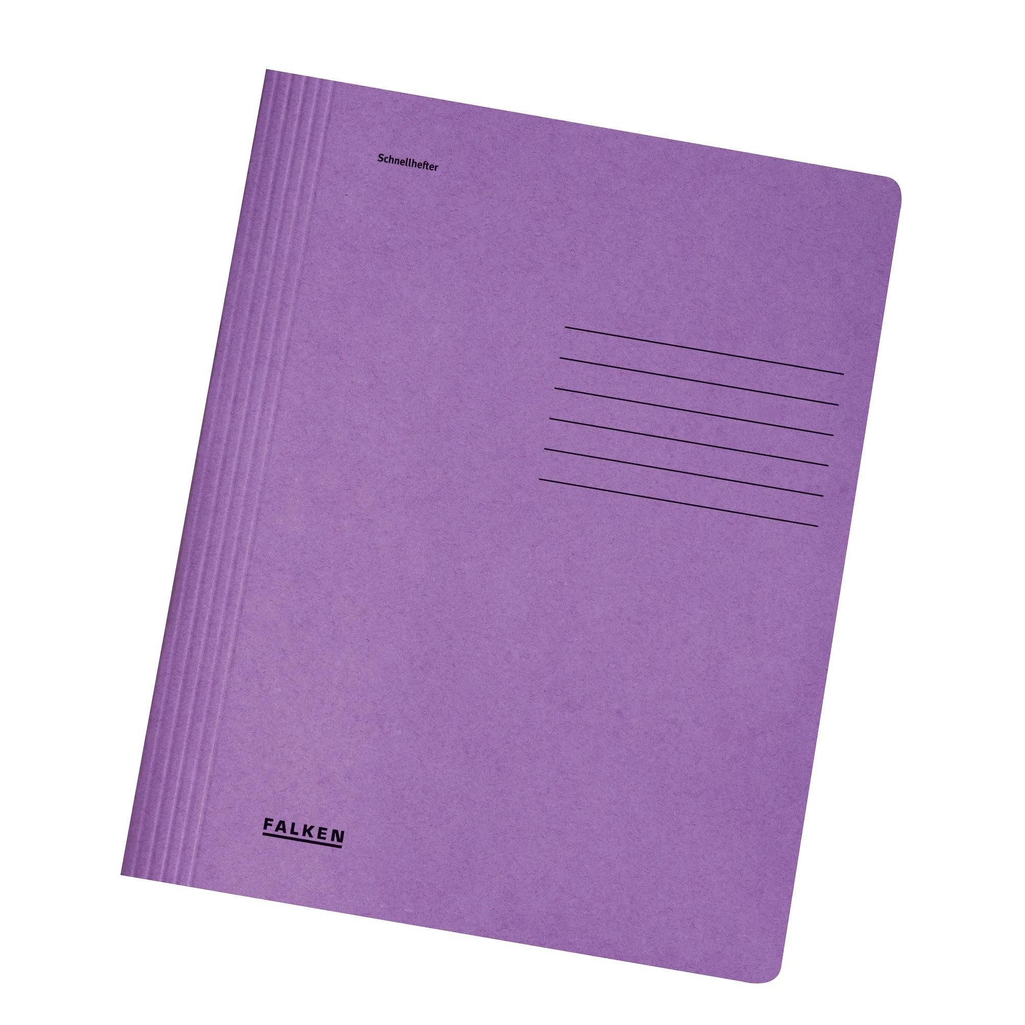 Falken Organisationsmappe 100x Schnellhefter Karton A4, intensivfarben, Lila, 11287596F, Schnellhefter Ösenhefter Einhakhefter