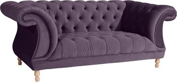 Max Winzer® Chesterfield-Sofa Isabelle, mit Knopfheftung & gedrechselten Füßen in Buche natur, Breite 200 cm