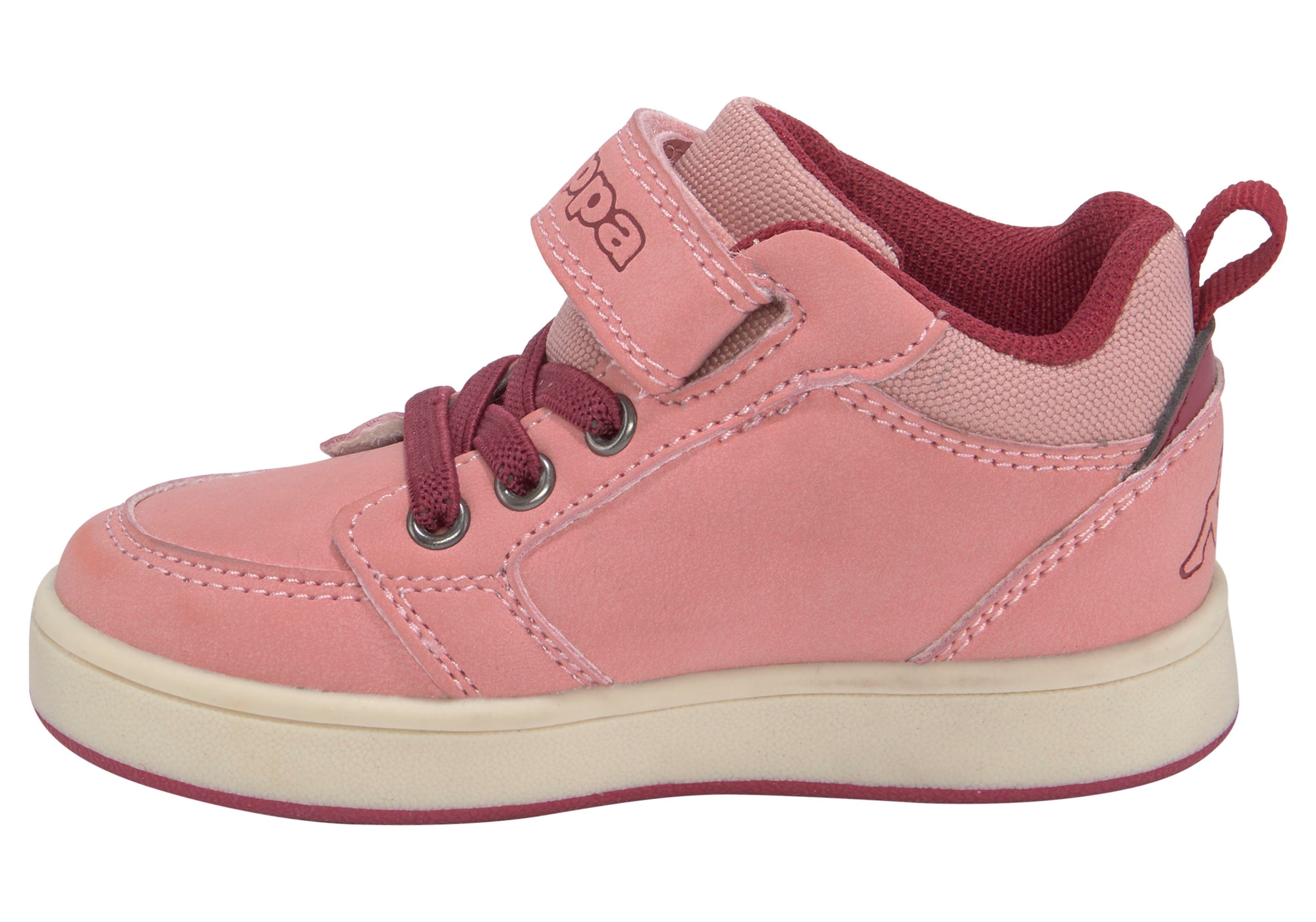 praktischem rosa Klettverschluss Sneaker Kappa mit