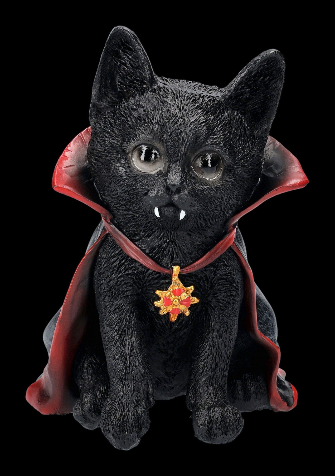 Figuren Shop GmbH Dekofigur Vampir Katzenfigur - Count Catula - Fantasy Dekofigur Gothic