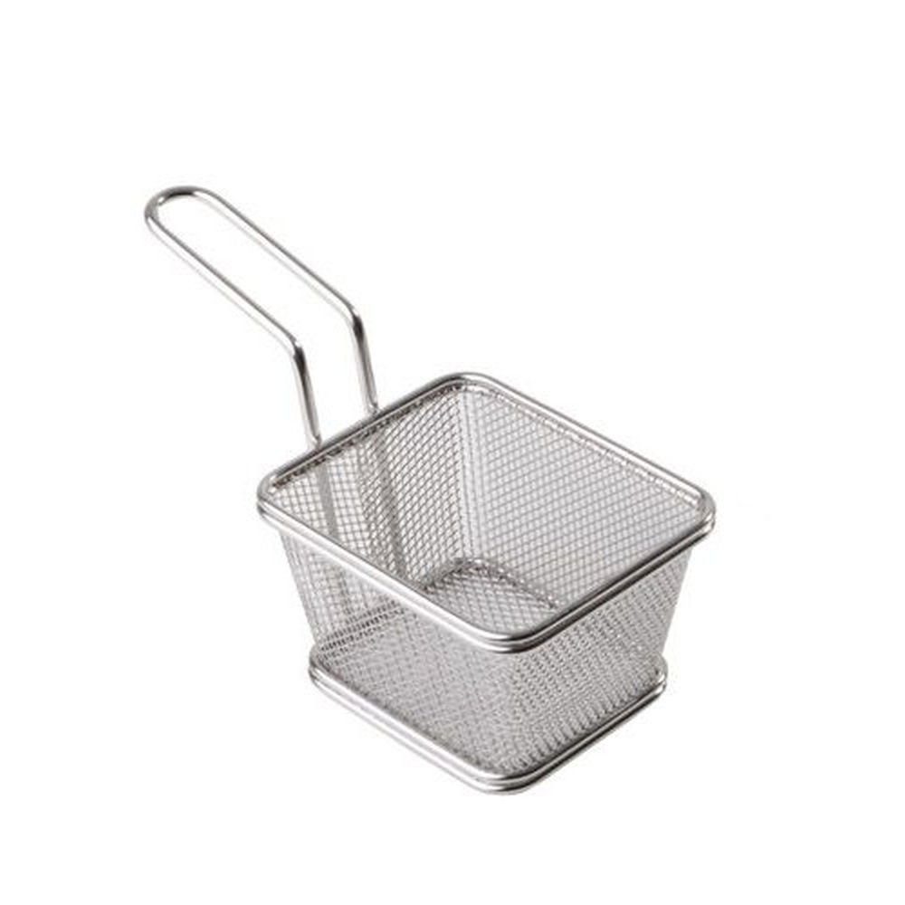 APS Servierplatte, Edelstahl, (Set, Snack-Holder Servier-Frittierkorb 4-tlg)