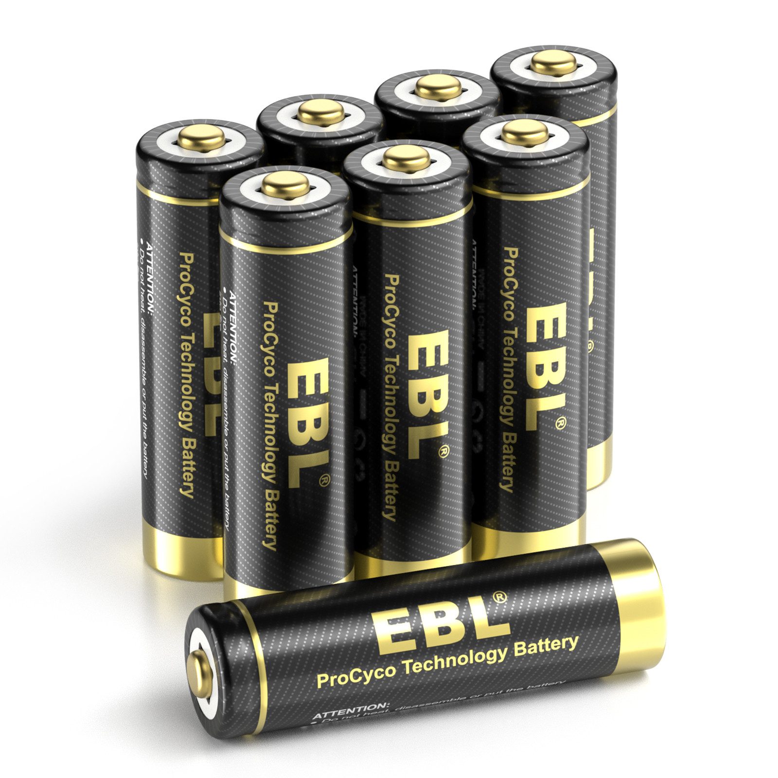 EBL AA Akku 2800mAh 8/12/16 Stück mit AAA Akku 1100mAh 8/12/16 Stück Akku 2800 mAh (1,2 V), 1,2V NI-MH wiederaufladbare Batterien