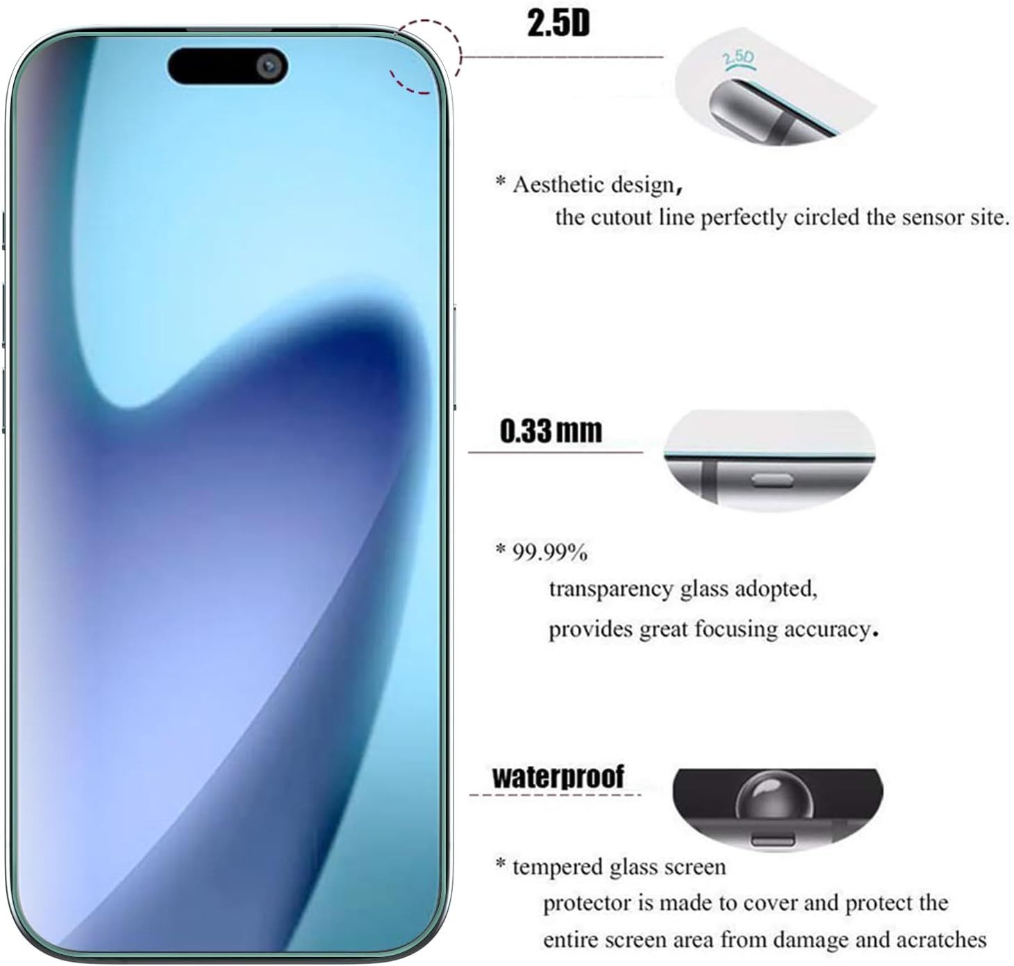MSM Displayschutzglas 2X Schutzglas (Display + Kamera) für Apple iPhone 17 Air Panzerfolie – Bild 2 von 5