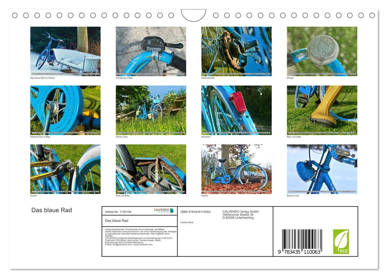 Thumbnail - CALVENDO Wandkalender Das blaue Rad (Wandkalender 2025 DIN A4 quer), CALVENDO Monatskalender