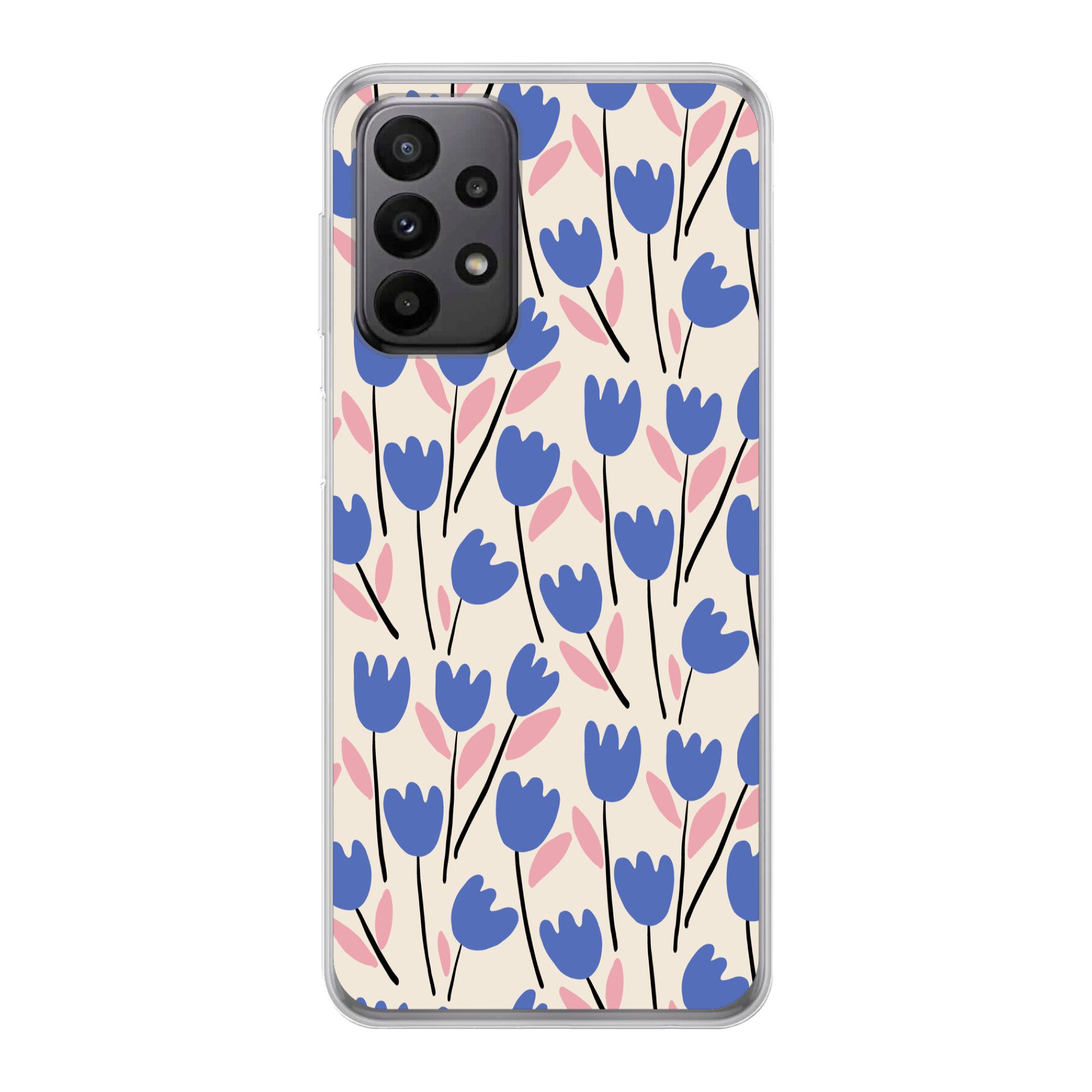 MuchoWow Handyhülle für Samsung Galaxy A23 5G Blume - Muster - Tulpe, Smartphone-Bumper, Print, Handy Schutzhülle Dünn