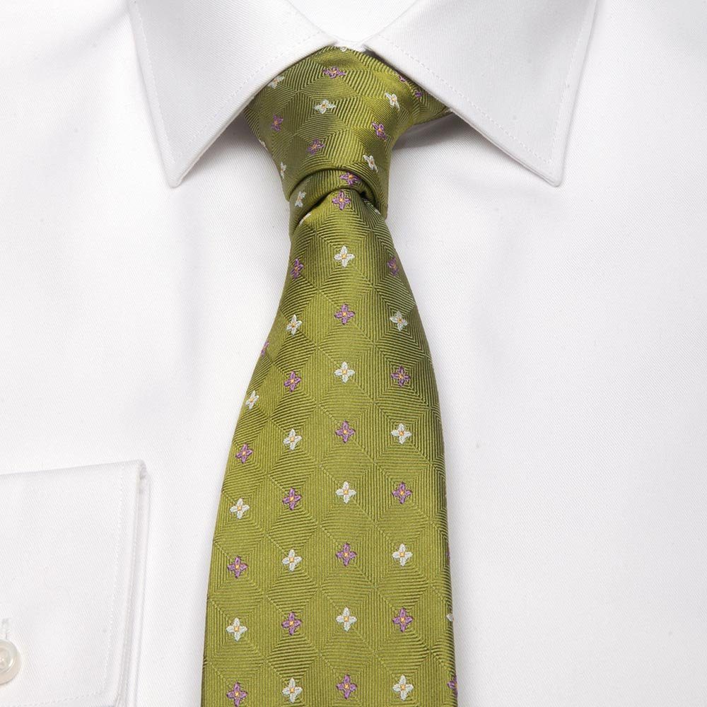 BGENTS Krawatte Seiden-Jacquard Krawatte mit Greenery Blüten-Muster Breit (8cm)