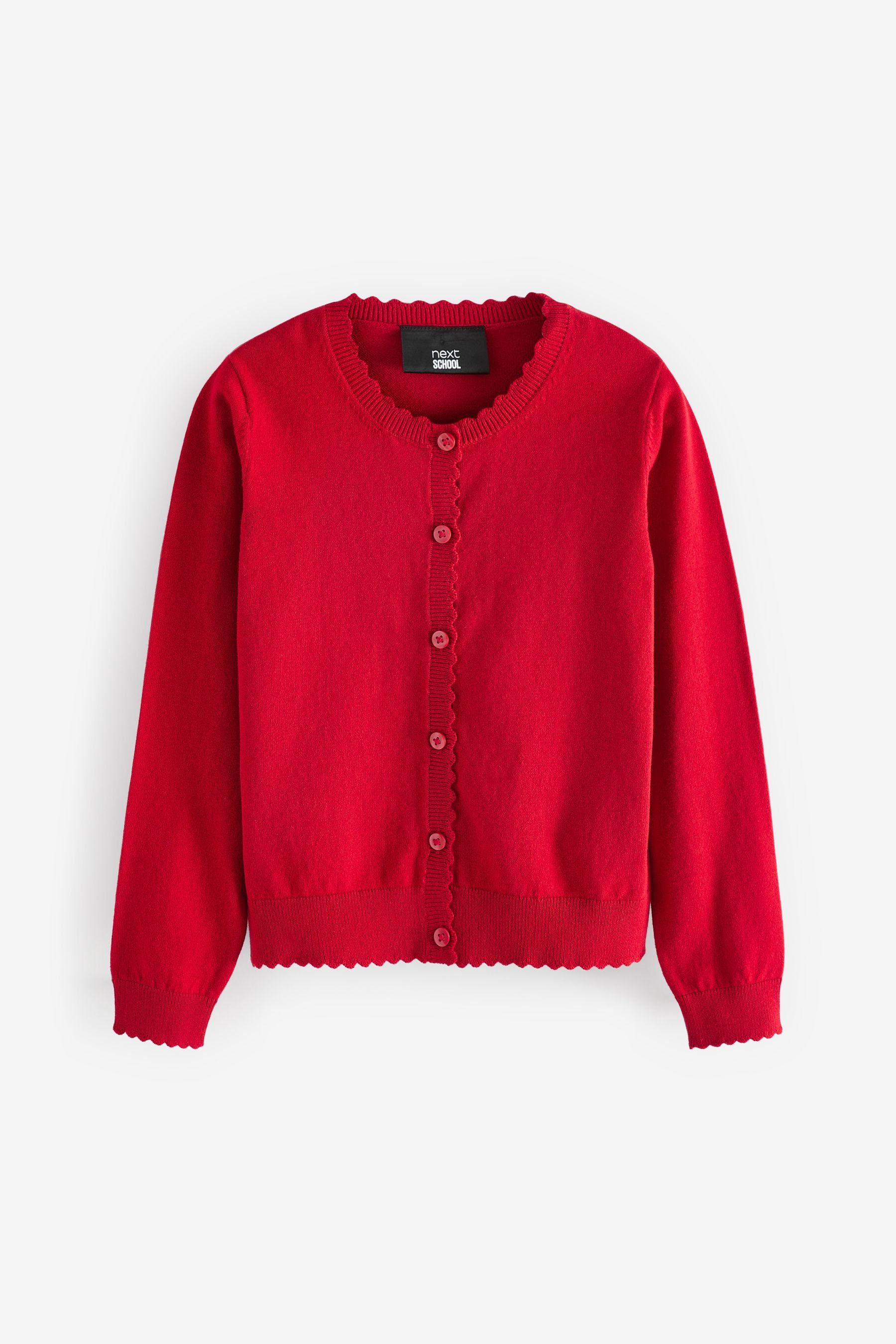 (1-tlg) Bogenkante Strickjacke Next mit Baumwollanteil Red und Cardigan