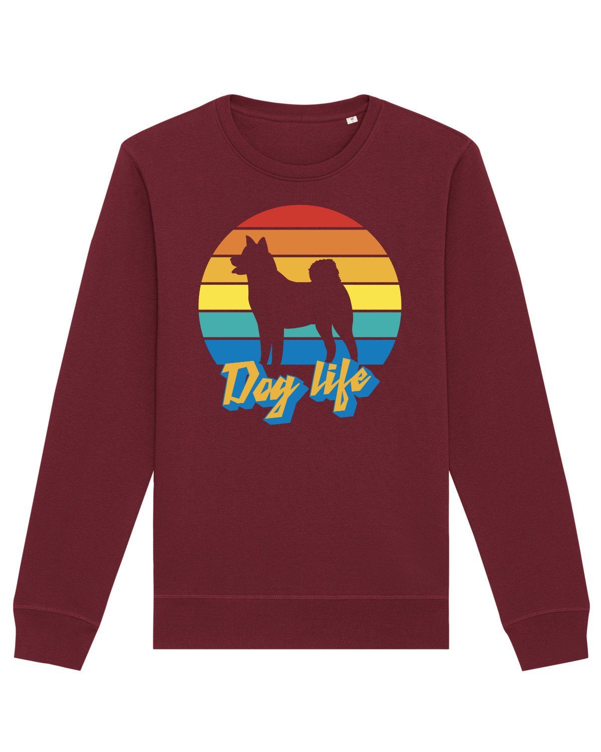 wat? Apparel Sweatshirt Sunset dog life (1-tlg) weinrot