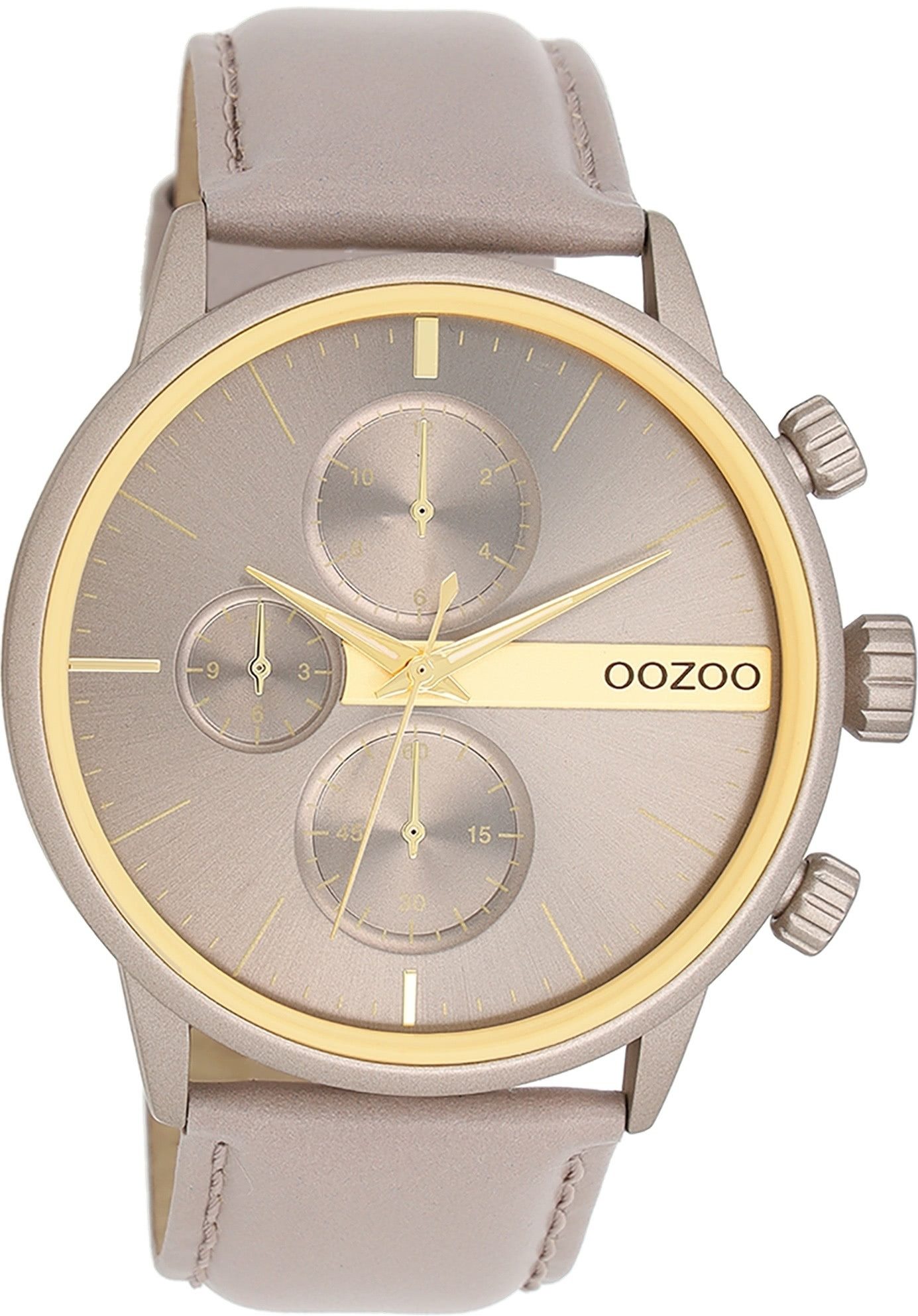 OOZOO Quarzuhr Oozoo Herren Damen Armbanduhr Timepieces, (Analoguhr), Herren, Damenuhr rund, groß (ca. 44mm) Lederarmband, Fashion-Style