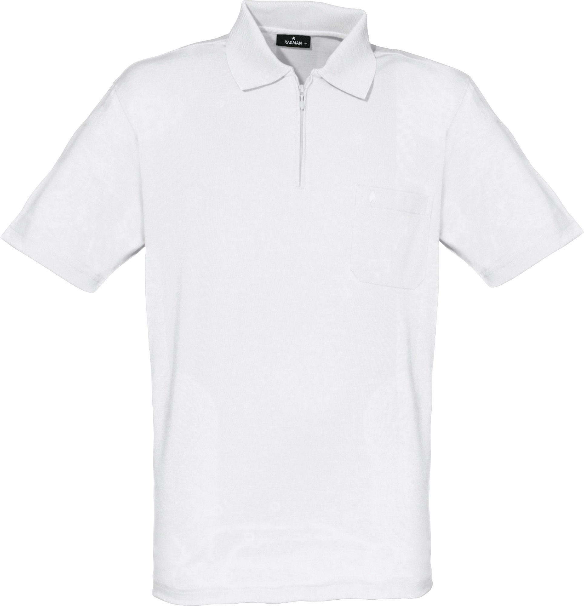 RAGMAN Sweatshirt Herren-Poloshirt Uni weiß