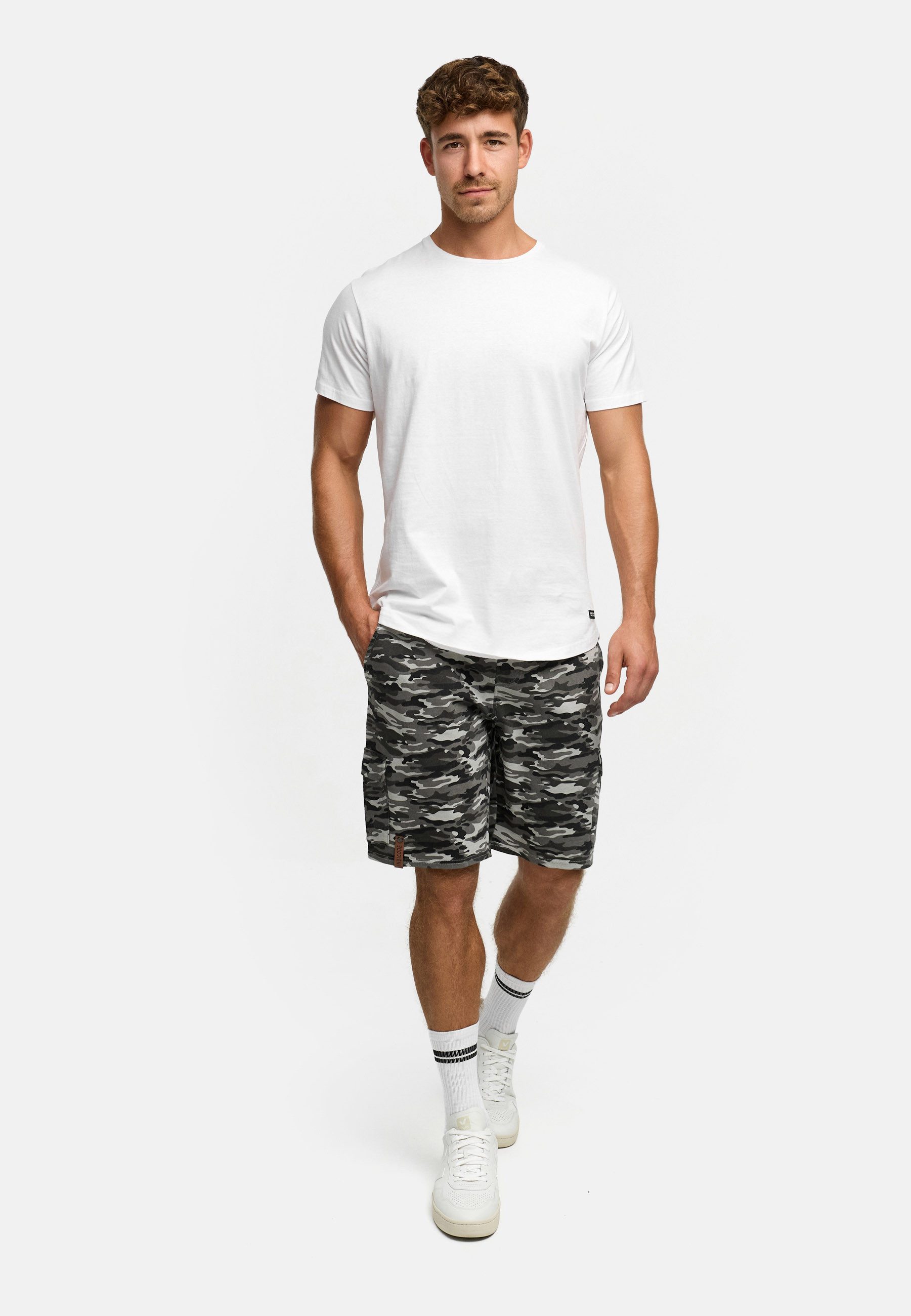 Indicode Sweatshorts Herren White Rock Sweat Shorts Herrenshorts aus 100 % Baumwolle