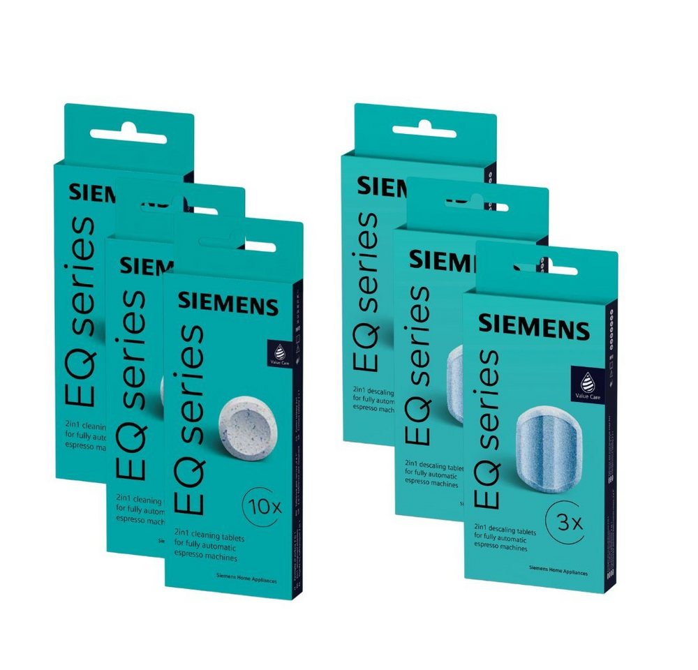 SIEMENS 30x Reinigungstabletten & 9x Entkalkungstabletten Pflegeset (MEISTERZWECK4U, [- TZ80001 + TZ80002 Reinigung und Entkalkung Pflegeset)
