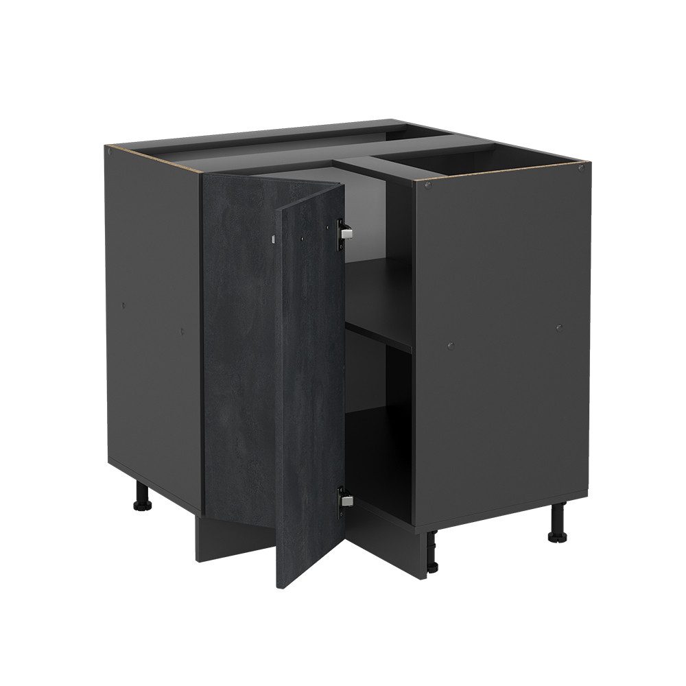 Vicco Eckunterschrank R-Line, Schwarz Beton/Anthrazit, 75.6 günstig online kaufen
