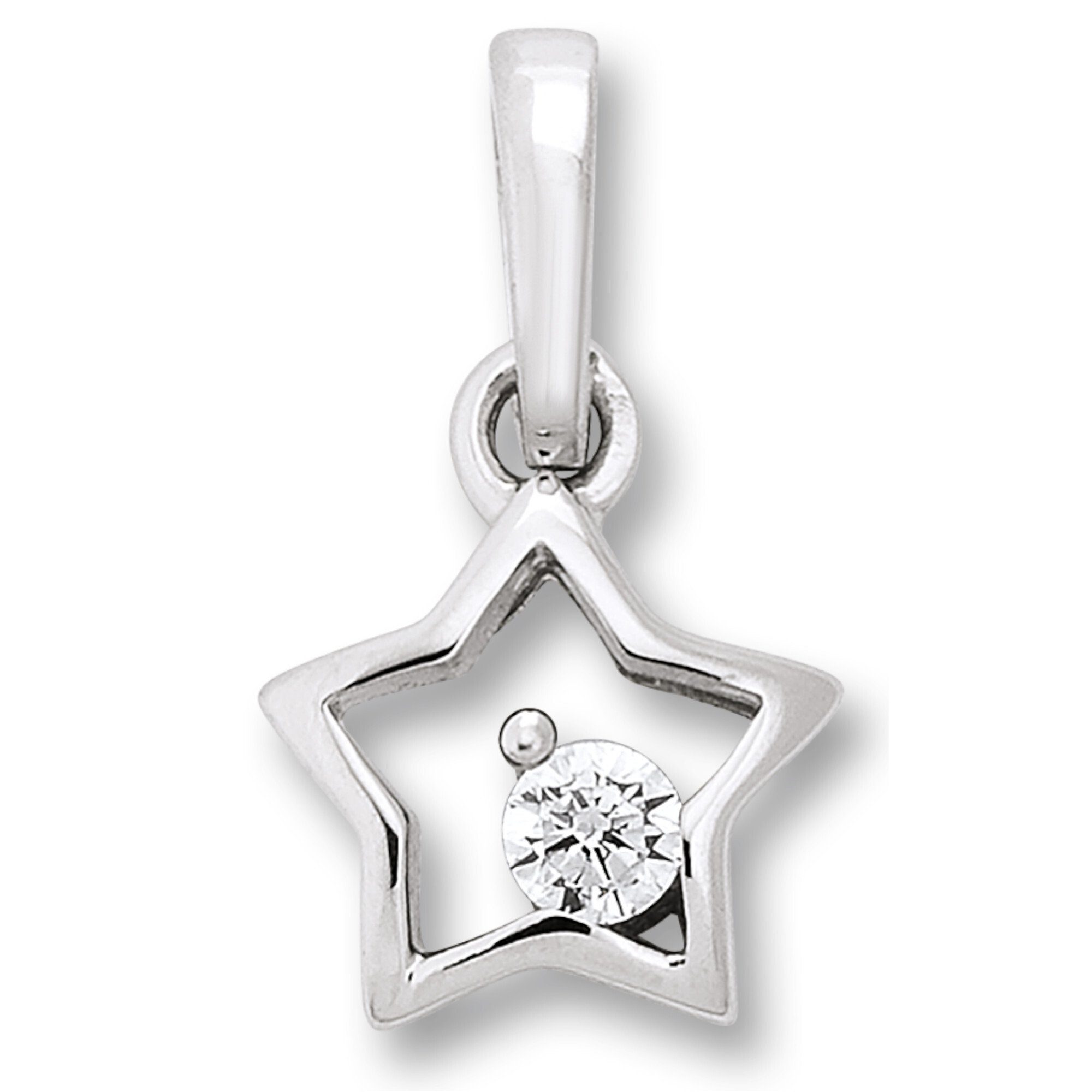 Silber, 925 Damen Schmuck Kettenanhänger Stern Silber ONE aus Anhänger Zirkonia Stern ELEMENT