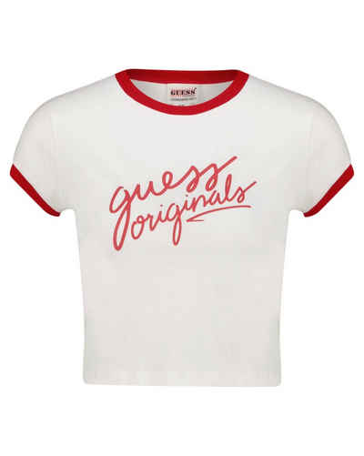 GUESS Originals T-Shirt Damen T-Shirt CROPPED RINGER TEE (1-tlg)