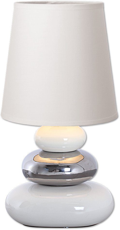 näve Tischleuchte Stoney, ohne Leuchtmittel, mit Keramikfuß und Textilschir günstig online kaufen