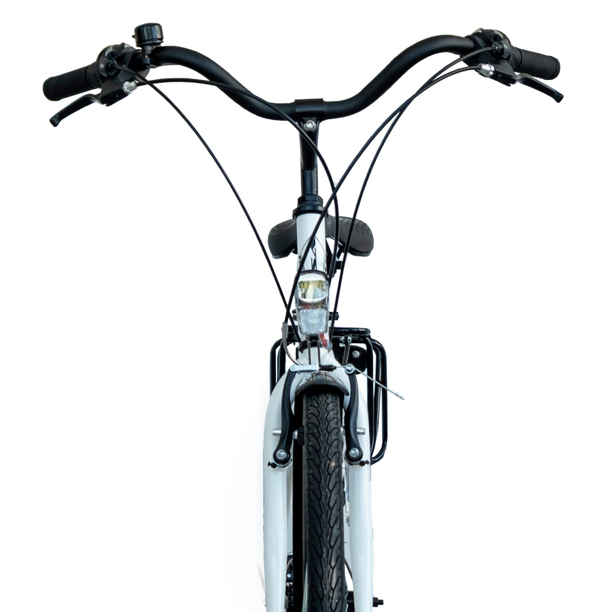 Rezzak City Bike Women's Bicycle 28 Inch City Bike with 21-Speed ​​White Black, 21-Speed ​​Shimano Derailleur Gears