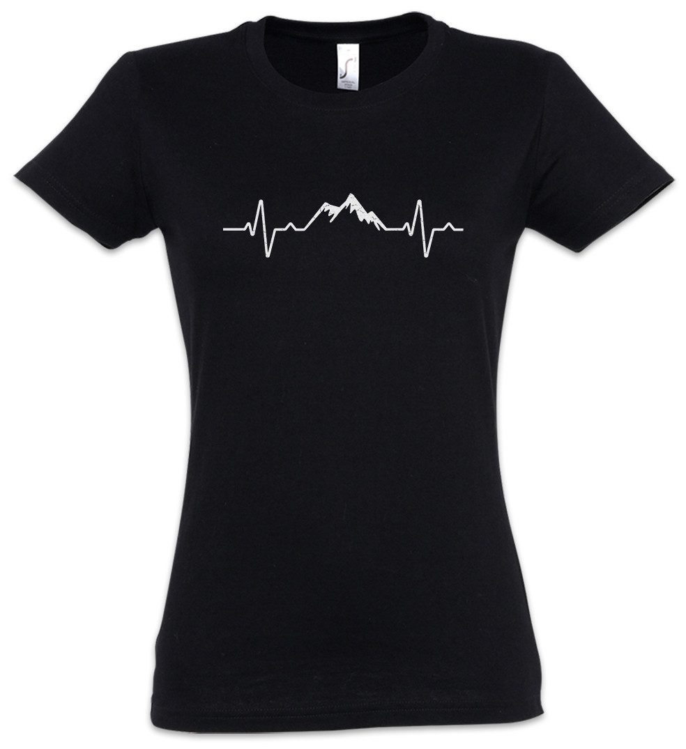 Print-Shirt Heart Rate Mountain Damen T-Shirt Klettern Hiking Wandern Gebirge Berg