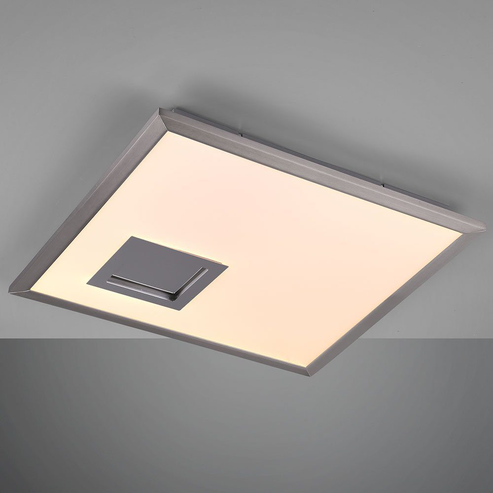 Wohnzimmerlampe 3 Deckenpanel TRIO LED-Leuchtmittel silber verbaut, Deckenleuchte, Warmweiß, LED LED Stufen fest Leuchten Metall Deckenleuchte