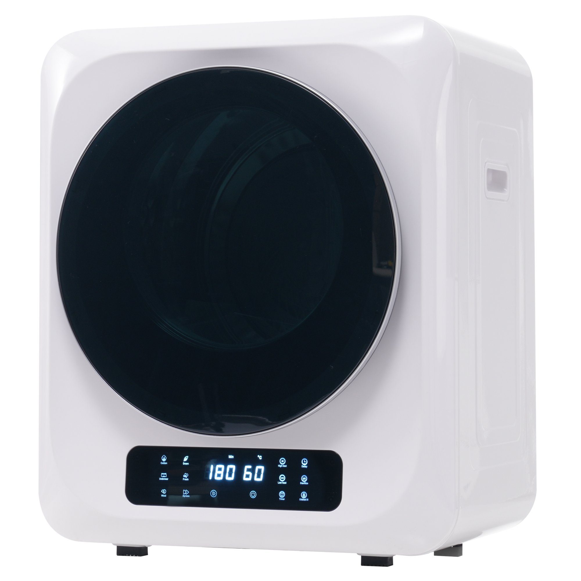 REDOM Ablufttrockner Mini-Wäschetrockner freistehend/hängend Mit UV-Sterilisation und LED-Display, 2.5 kg, Belüfteter Wäschetrockner mit Timer und 6 Programme Weiß