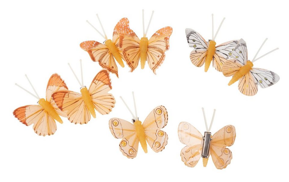 rosa im 4er Set Clip Deko Clip Schmetterling weiß