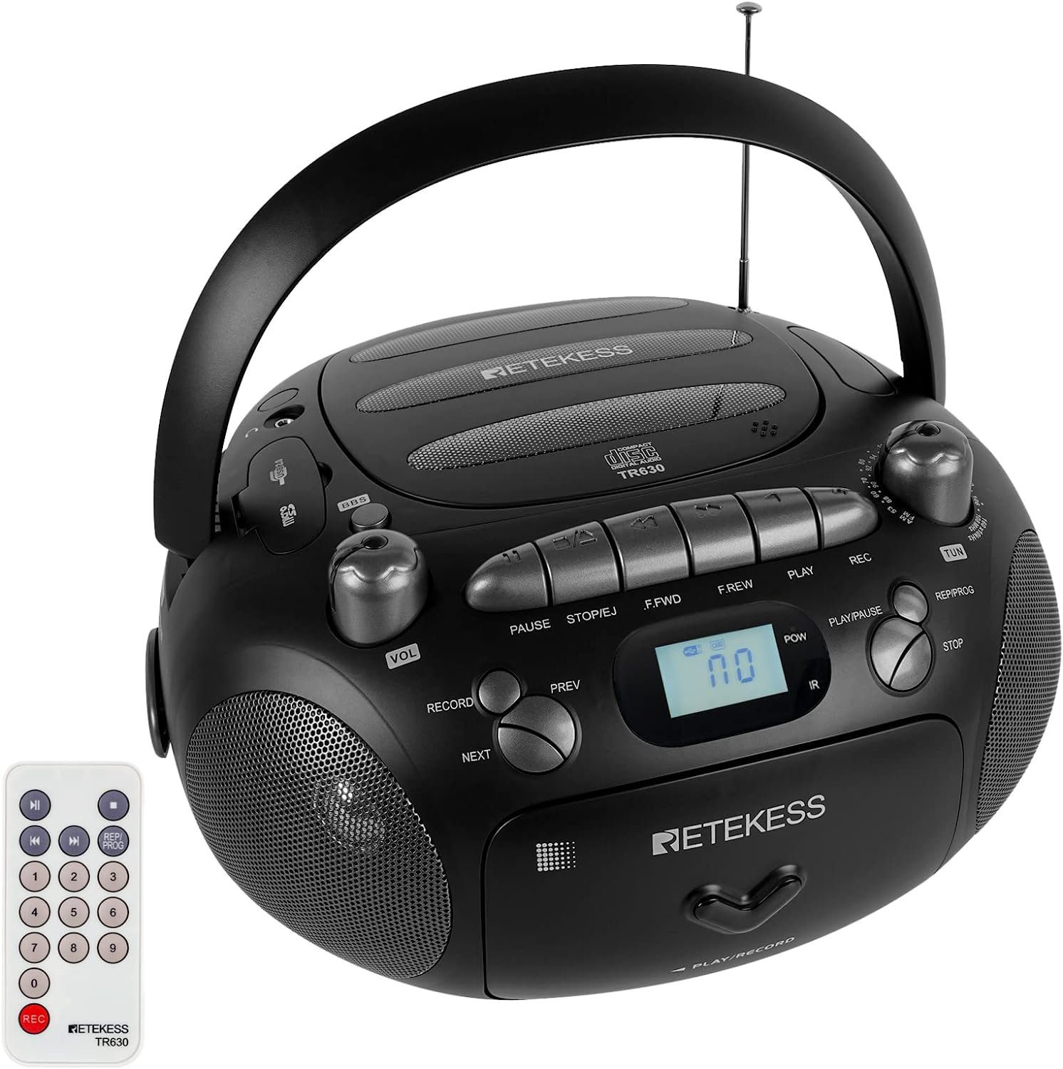 Retekess »TR630 tragbares Radio, CD Player mit Fernbedienung, für  Ostergeschenk« CD-Radiorecorder (Unterstützung USB/TF ​Kartenwiedergabe,  Unterstützung Aufnahme)