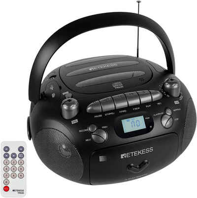 Retekess TR630 CD Player mit Kassette Radio Batteriebetrieben mit Fernbedienung CD-Radiorecorder (Unterstützung USB/TF ​Kartenwiedergabe, Unterstützung Aufnahme)