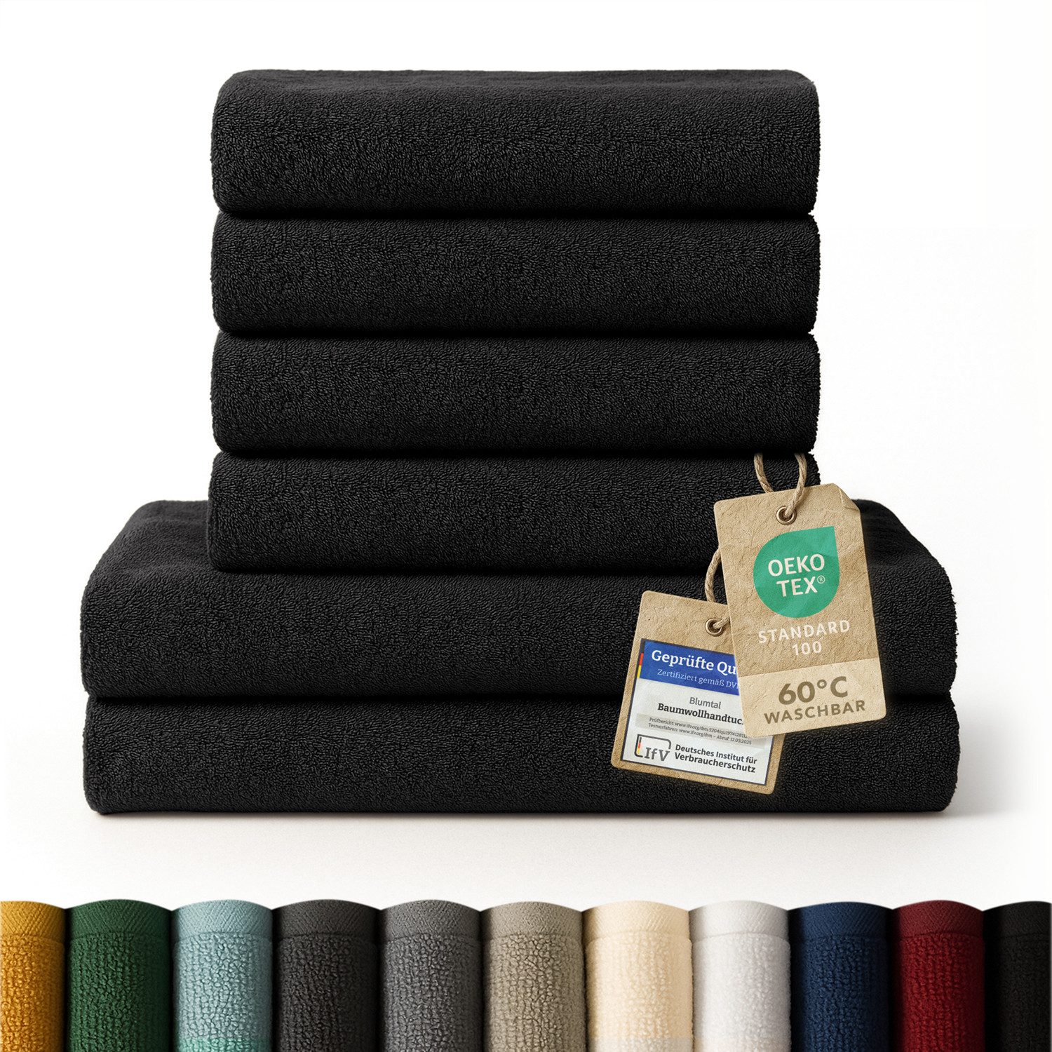 Blumtal Handtuch Set Premium 4 oder 6-TLG. Frottier Set - 100% Baumwolle, Frottee (Set, 6-St), Oeko-TEX Zertifiziert