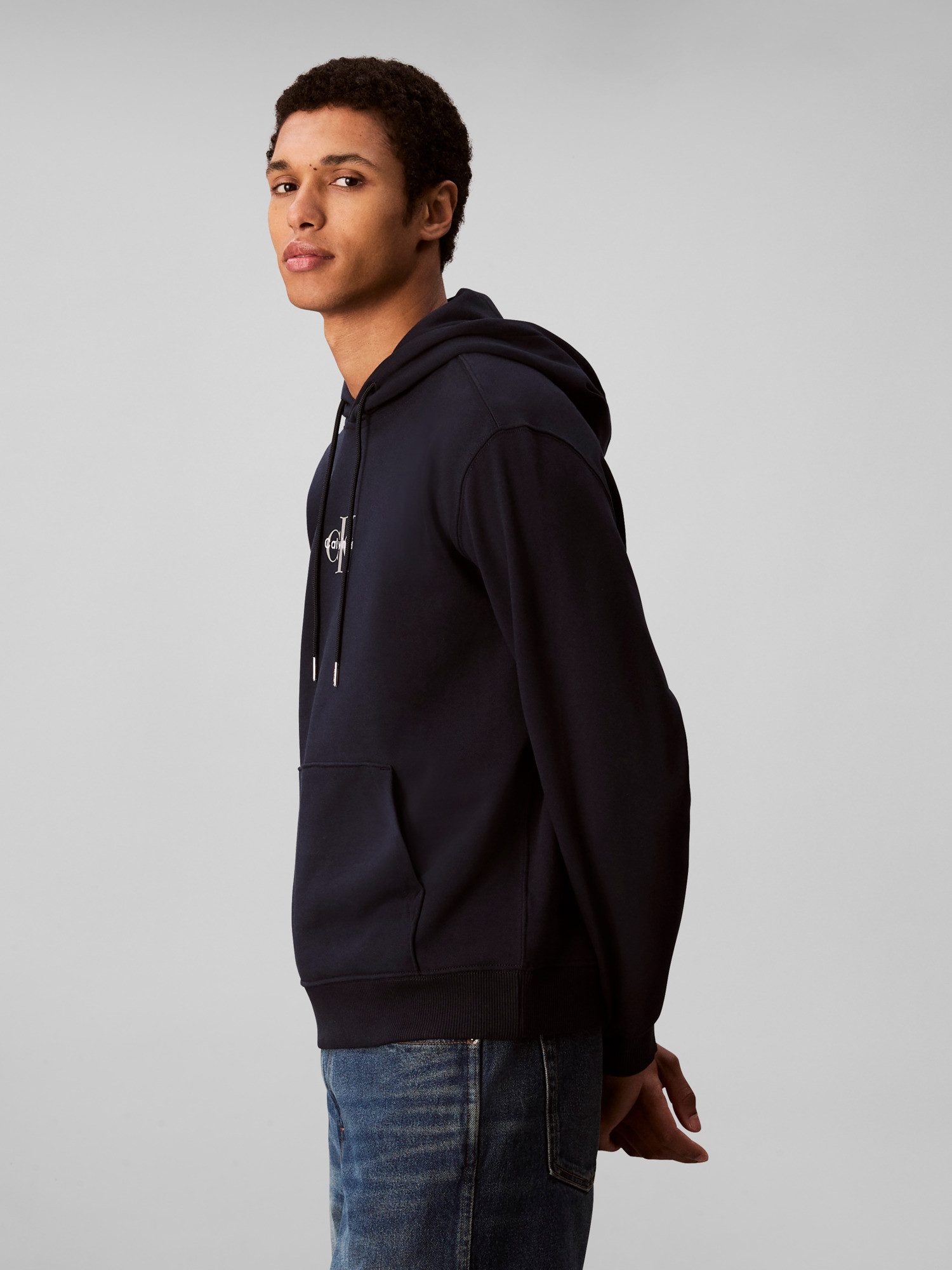 Calvin Klein Jeans Sweatshirt LS EU 350TERRY MICRO MONOLOGO HO Kapuze, regular fit
