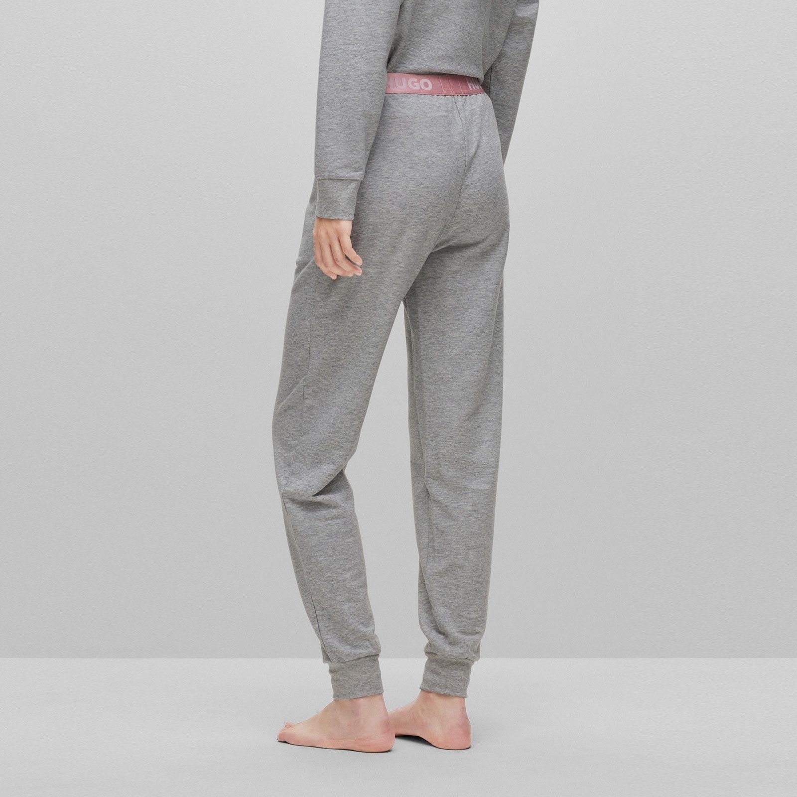 Jogginghose mit mit Marken-Logos grey sichtbarem Pants HUGO 035 Bund Logo Sporty