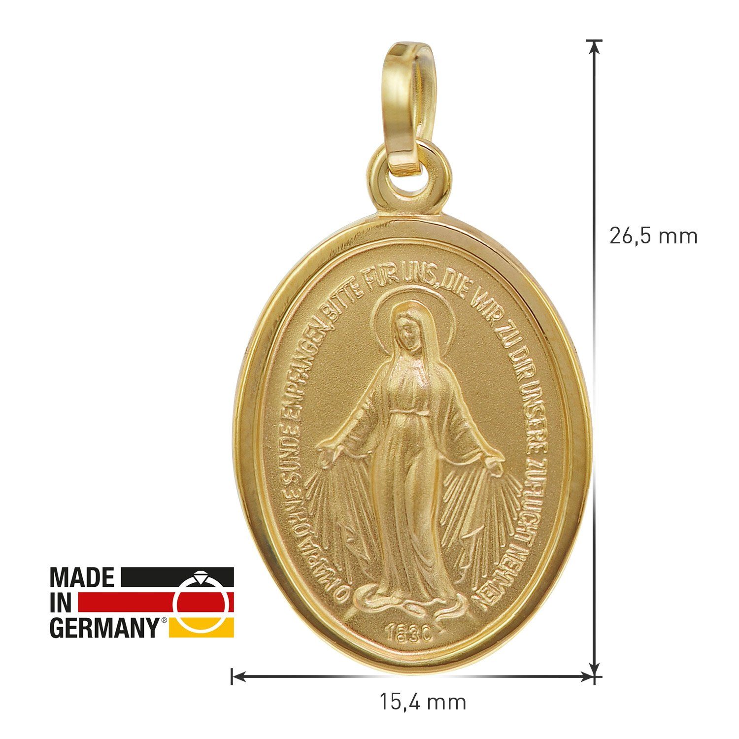5. Bild von trendor Runder Anhänger Milagrosa Gold 750 (18 Karat) 20 mm