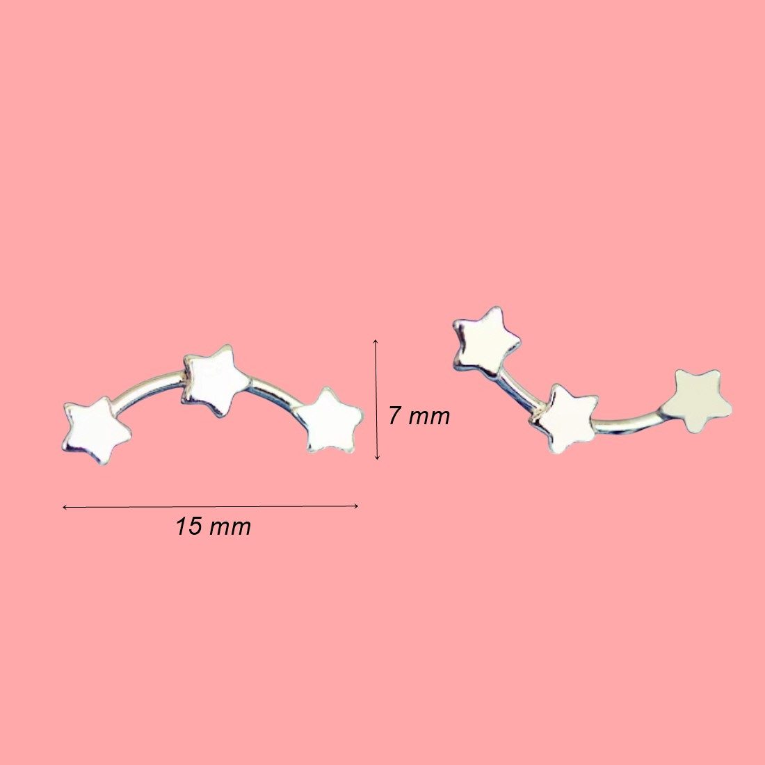 ELLAWIL Paar Ohrstecker kleine Ohrringe Ohrschmuck Sternen Ohrstecker Sterne / Sternchen (GESCHENKIDEE, Sterling Silber 925), inklusive Geschenkschachtel